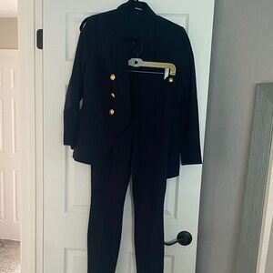 Express Navy Suit Blazer 10 with Gold Accents and pants size 6R